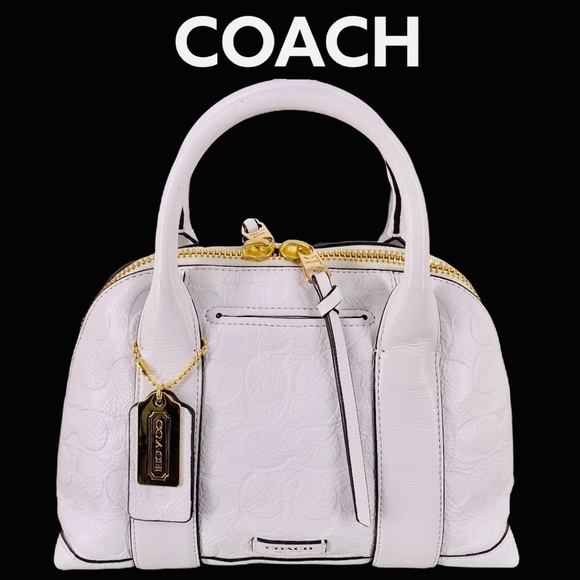 SOLD - COACH WHITE BLEECKER MINI PRESTON SATCHEL - Picture 2 of 10